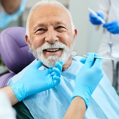 Man smiling in the dental chair