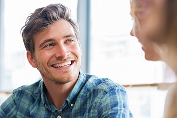 Smiling man in consultation room