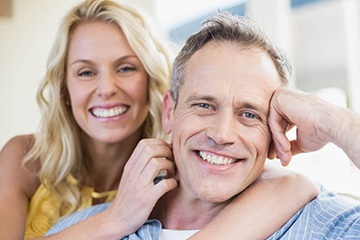 Smiling man and woman