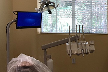 High tech dental exam room