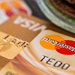 Wallet and credit cards on a table