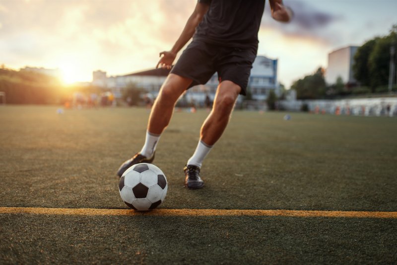 male athlete playing soccer