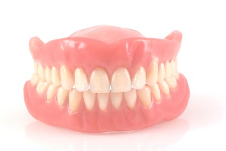 dentures on white background